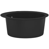 vidaXL Enojno okroglo kuhinjsko pomivalno korito iz granita črno | Shoptok.si