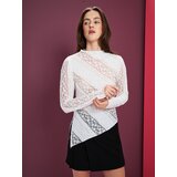 Sinsay Asimetrična čipkasta bluza s dugim rukavima | shoptok.hr