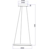 Globo viseća led svjetiljka ralph (ø x v: 38,5 x 120 cm, 19 w, topla bijela, crna, opal) | shoptok.hr