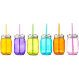 ZELLER Staklenka sa slamkom "Color", 450 ml, Ø8x13 | shoptok.hr
