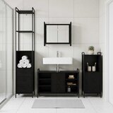  Set ormarića za kupaonicu 4 kom. Crni hrast 40 x 36 x 200,5 cm | shoptok.hr