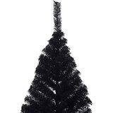  Umjetna polovica božićnog drvca sa stalkom crna 180 cm PVC | shoptok.hr