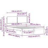  Krevetni okvir s tapiciranim uzglavljem Crna 150 x 200 cm | shoptok.hr