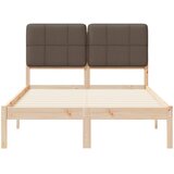  Krevetni okvir s tapiciranim uzglavljem Sivo-smeđa 120 x 200 cm | shoptok.hr