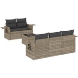  6-dijelni set vrtnih sofa od poliratana s jastucima svjetlosivi | shoptok.hr