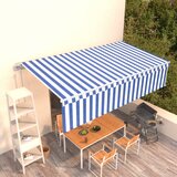 vidaXL avtomatsko zložljiva tenda s senčilom 6x3 m modra in bela | Shoptok.si
