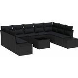  Sjedeća garnitura za vrt 10 kom. Crna poliratan 55 x 55 x 37 cm | Shoptok.si