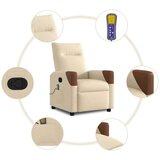  Masažni naslonjač od tkanine krem | shoptok.hr