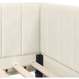  Kutni okvir kreveta s madracem Krema 100 x 200 cm Baršun | shoptok.hr