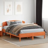 Maison Chic Posteljni okvir - Dvoposteljna postelja - Zakonska postelja brez vzmetnice voščeno rjava 140x200 cm trdna borovina-J2880, (21764955) | Shoptok.si
