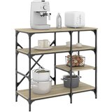 vidaXL Pekarski stalak boje hrasta 90 x 40 x 84 cm od drva i metala Cijene