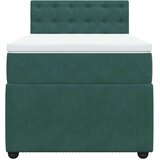 vidaXL Box spring postelja z vzmetnico temno zelena 90x200 cm žamet, (21321576) | Shoptok.si