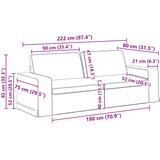  Set sofe 2 pcs Krema 222 x 80 x 82 cm tkanina | shoptok.hr