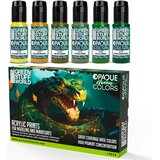Green Stuff World Opaque Paint Set - Green Colours | Set Akrilnih Boja x6 | Eponuda.com