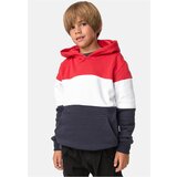 Urban Classics Boys' 3-Tone Hoody fire red/white/navy | Shoptok.si