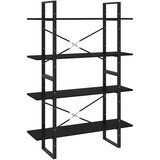 Maison Chic Knjižna omara - Knjižni regal 4-nadstropna črna 100x30x140 cm trdna borovina, (21725247) Cene
