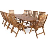 Ovalni set namještaja Acacia 165+50+50 cm 10+1 | shoptok.hr