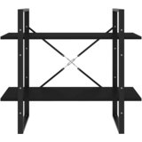 Ormarić za knjige s 2 razine crni 80x30x70 cm konstruirano drvo | shoptok.hr