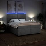  Krevet s oprugama i madracem svjetlosivi 200 x 200cm od tkanine | shoptok.hr