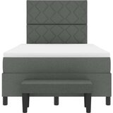 vidaXL Postelja s škatličnim vzmetenjem z ležiščem in klopjo temno siva 120x190 cm tkanina | Shoptok.si