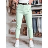 DStreet Spodnie damskie slim fit z paskiem TAIRONIK miętowe | Shoptok.si