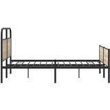 vidaXL Kovinski posteljni okvir brez vzmetnice dimljen hrast 160x200cm | Shoptok.si