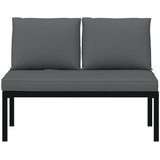  Vrtna klupa s jastucima crna aluminijska | Eponuda.com