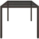  Vrtni stol smeđi 190x90x75 cm od kaljenog stakla i poliratana | shoptok.hr