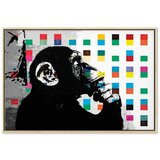  Slika - Banksy The Thinker Monkey 120x80 U prirodnom drvenom okviru | shoptok.hr