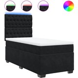 vidaXL Box spring postelja z vzmetnico črna 100x200 cm žamet, (21310671) Cene