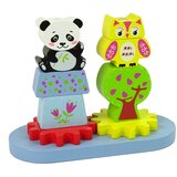  Drvena igračka za razvrstavanje - sova i panda | Shoptok.si