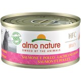 Almo Nature 70g Ekonomično pakiranje Almo Nature HFC Natural 24 x 70 g - Losos s piletinom u želeu | shoptok.hr