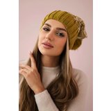  Cap with fleece Milano K203 ecru melange+kiwi | Shoptok.si