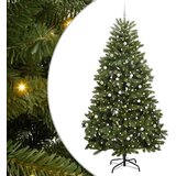 vidaXL Umestno božično drevo z LED lučmi Zelena 300 cm PVC in kovina | Shoptok.si
