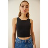  Women's Black Strap Sandy Crop Blouse | Shoptok.si