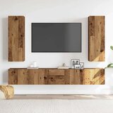 vidaXL TV omara 5-delna stenski stari lesni inženirski les | Shoptok.si