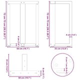  Noge za jedilno mizo v obliki črke T, 2 kosa, bele barve, 50x35x(72-73) cm, jeklo, (22123997) | Shoptok.si