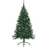 vidaXL Umjetno predsvijetljeno božićno drvce Zelena 150 cm PVC | shoptok.hr