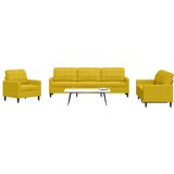  4-dijelni set sofa s jastucima žuti baršunasti | shoptok.hr