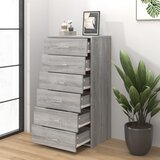  Komoda sa 6 ladica boja sivog hrasta 50 x 34 x 96 cm drvena | Eponuda.ba