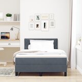 vidaXL Postelja s pomičnim dnom in vzmetnico & LED temno siva 120x190 cm žamet | Shoptok.si