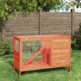  Kavez za zečeve smeđi 103 x 44 x 69,5 cm od masivne borovine | shoptok.hr