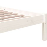  Posteljni okvir bel iz trdnega lesa 200x200 cm, (20645279) | Shoptok.si