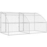  Kućica za pse s pohranom 2 pcs Srebrno 4 x 2 x 2 m Čelik | shoptok.hr