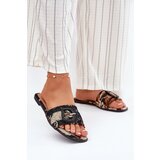 Boto Flat Women's Slippers With Decorative Buckle Black Clariola | shoptok.hr