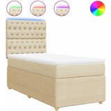  Okvir kreveta s oprugama i madrac krem 80x200 cm od tkanine | shoptok.hr