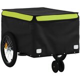 vidaXL Prikolica za bicikl crno-zelena 30 kg željezna | shoptok.hr