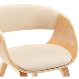  Jedilni stoli 4 kosi krem ukrivljen les in umetno usnje, (20700124) | Shoptok.si