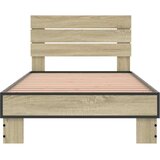 vidaXL Okvir za krevet boja hrasta 75x190 cm konstruirano drvo i metal | shoptok.hr