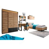 Voleo postelja 120 cm x 200 cm , leseni material črna, hrast artisan | Shoptok.si
